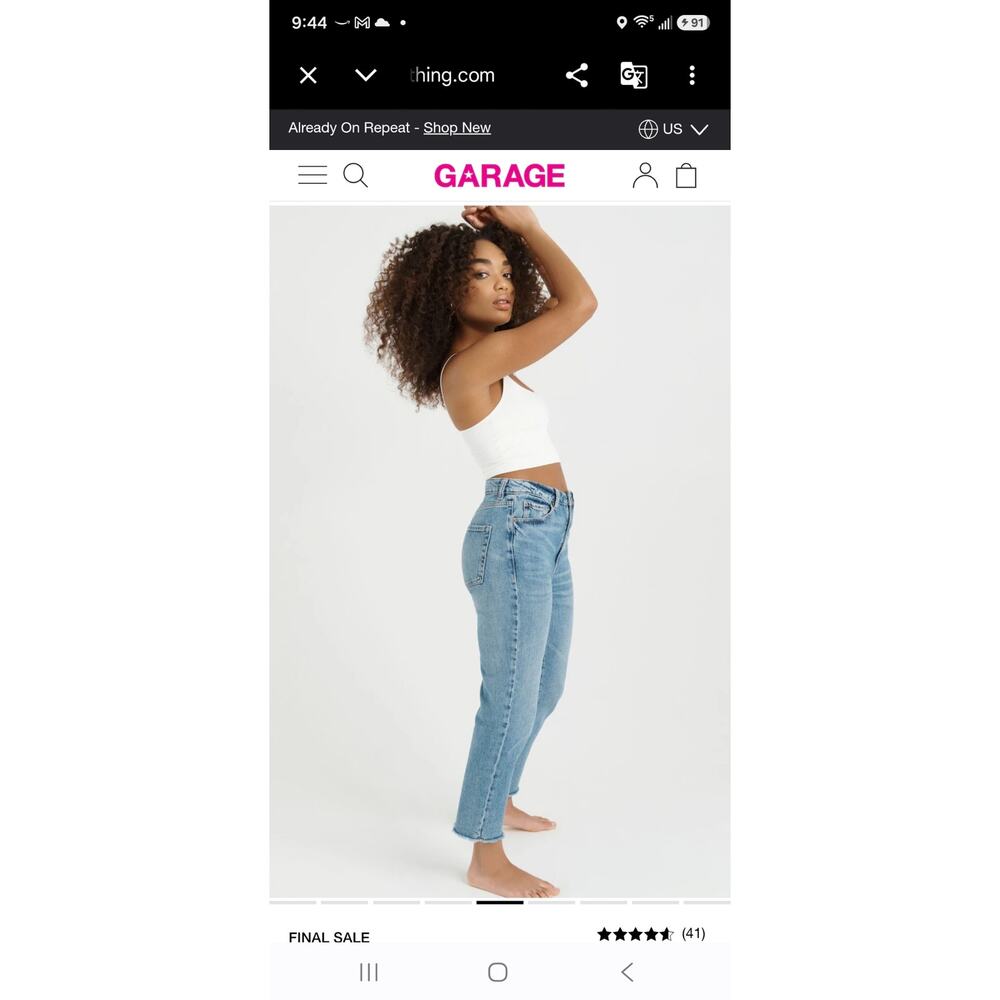 Garage Denim Mom Jeans Size 0. Brand New With Tags MSRP 56.00